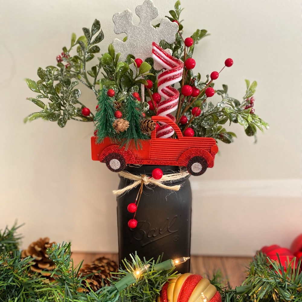 Christmas holiday mason jar home decor